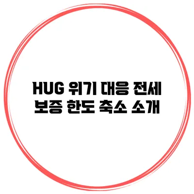HUG 위기 대응 전세 보증 한도 축소 소개