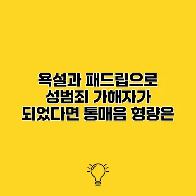 욕설과 패드립으로 성범죄 가해자가 되었다면? 통매음 형량은?