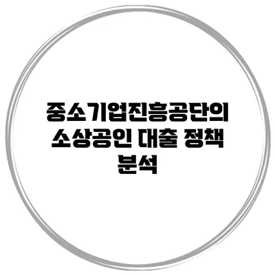 중소기업진흥공단의 소상공인 대출 정책 분석