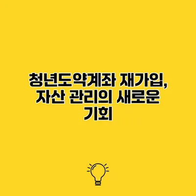 청년도약계좌 재가입, 자산 관리의 새로운 기회